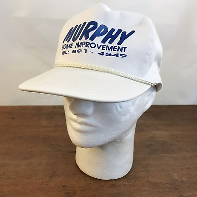 #ad Murphy Home Improvement White Cotton Adjustable Slide Trucker Cap Hat CH28 $18.95