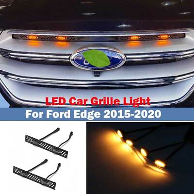 Grille Light Kit LED Light Fit For For Ford Edge 2015 2020 Amber Warning Light $121.05