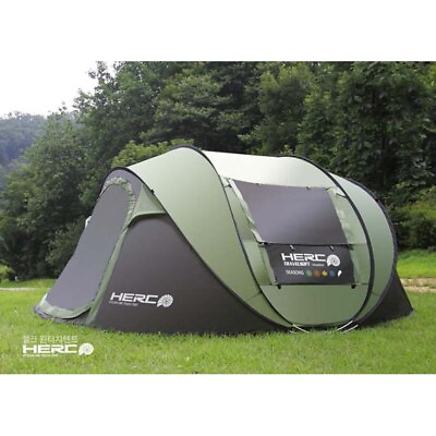 #ad 3 4 Person Use Ultralarge Pop Up Automatic Quick Open Beach Large Camping Tent $116.82
