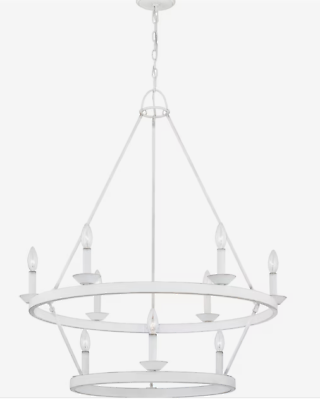 #ad Quoizel Avalina 9 Light White French Country Cottage Damp Rated Chandelier $225.00