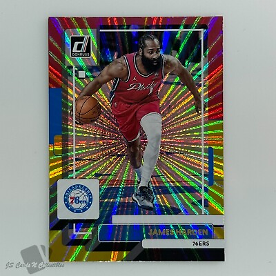 #ad 2022 23 Panini Donruss JAMES HARDEN Holo Red and Gold Laser #19 76ers Clippers $6.99