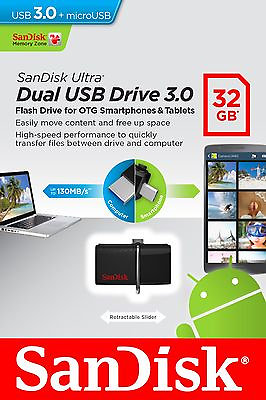 #ad SanDisk 32GB OTG Dual Ultra USB 3.0 Micro Flash Thumb Drive Memory SDDD2 032G $9.99