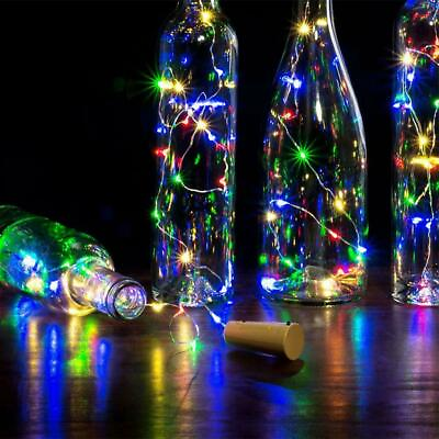 #ad Solar Wine Bottle Lights 20 LED Solar Cork String Light Wire new Light New I5 C $4.23