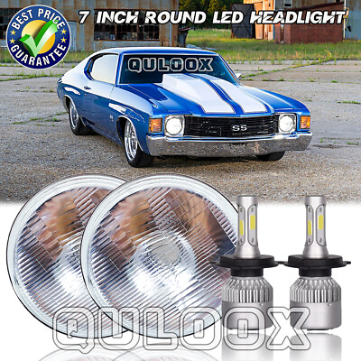 #ad 7quot; inch Led Round Headlight DOT HI LO For Chevy Chevelle SS 1971 1972 1973 $89.99