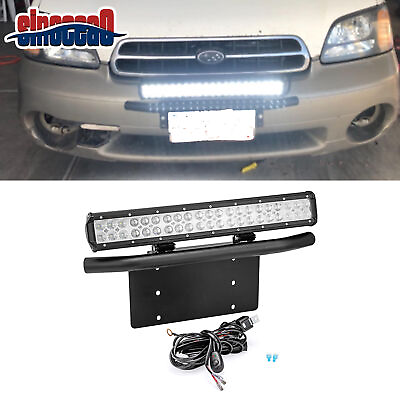 #ad #ad For Subaru Forester Bumper Bull Bar License Plate Mount 20quot; LED Light Bar Kit $69.99