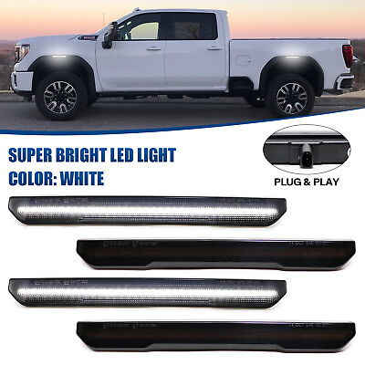#ad For 2020 2023 GMC Sierra 2500 3500HD Smoked LED Front Rear Side Marker Lights $53.99