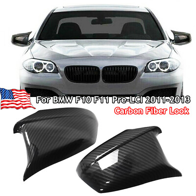 #ad For 2011 2013 BMW 5 Series F10 F11 F18 535i Carbon Pattern Rearview Mirror Cover $1133.98