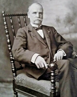 #ad Philadelphia Cabinet Photo Stern Old Business Man Mustache 1890s $19.99