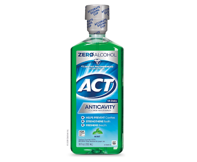 #ad ACT Anticavity Zero Alcohol Fluoride Mouthwash 18 fl. oz. With Accurate Dosing $5.85