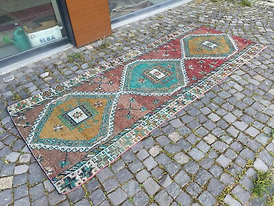 #ad Bohemian rugs Runner rug Handmade Turkish rug Vintage Wool 42 x 105 ft $352.00