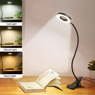 #ad LED Desk Lamp Adjustable Swing Arm Lamp with Clamp Eye Caring Reading Desk Light $11.71