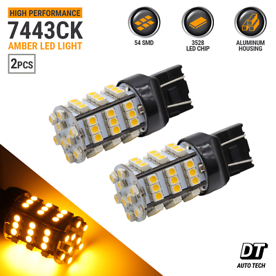 #ad 2x 7443 7444 7440 SRCK LED Amber Turn Signal DRL Side Marker Light Bulbs $5.72