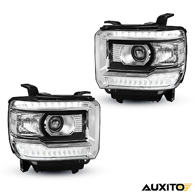 #ad Clear OE Style 2x LED DRL Head Lights Lamps For 14 18 GMC Sierra 1500 2500 3500 $307.79