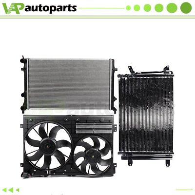 #ad Dual Cooling Fan And Radiator Condenser For 2011 2012 2013 Volkswagen Jetta $175.88