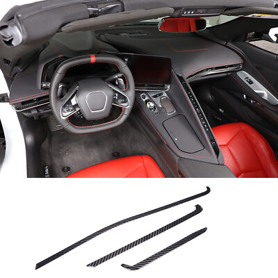 #ad Carbon Fiber Interior Dashboard Trim Strip Sticker Set For Corvette C8 2020 2023 $39.99