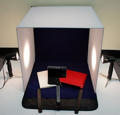20quot; 50cm Photo Studio Table Top Lighting Kit With Cube Tent Soft Box 4 Backdrops $39.10