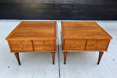 #ad Mid Century Modern Contemporary Wood Side Tables American of Martinsville MCM $925.00