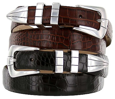 #ad Vince Italian Calfskin Leather Designer Dress Belt 1 1 8quot; Tapers to 1quot; Wide $36.95