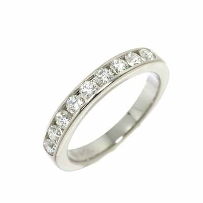 #ad TIFFANY CO Half Diamond Ring Platinum Size3.25 US 90216751 $855.17