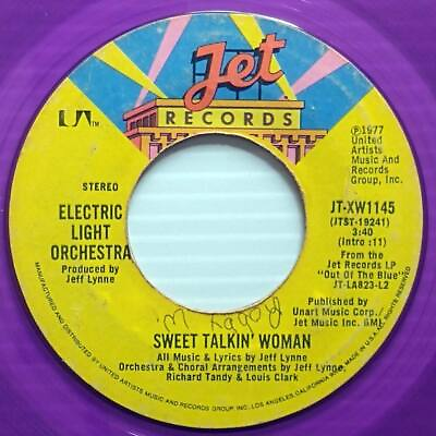 #ad Electric Light Orchestra Sweet Talkin#x27; Woman Fire on High 7quot; 45 rpm Purple $8.39