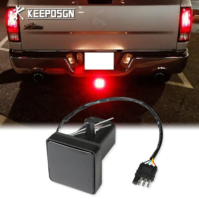 #ad 2quot; Hitch Light Receiver Tow Black Cover LED DRL Brake For Chevy Tahoe Silverado $16.20
