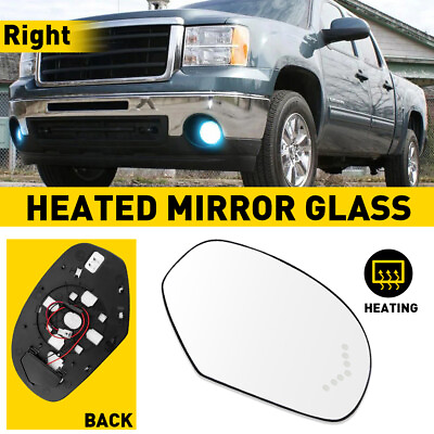 #ad Right Passenger Glass Mirror Side Heated LED Signal Turn for Cadillac Chevy GMC $21.99