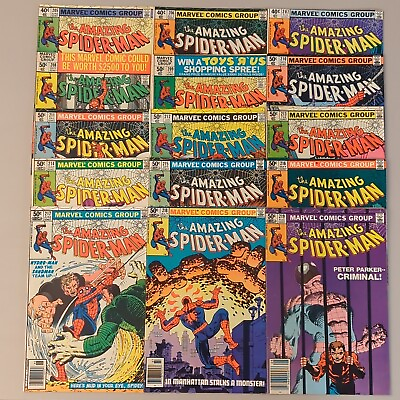 #ad Lot Of 15 Marvel Comics. The Amazing Spider Man. #205 #219. Includes #210 $299.95