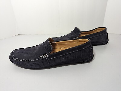 #ad NEW Flag Ltd Men’s Size 11M Shoes Moccasins Kidsuede Leather Penny Loafers Navy $35.20