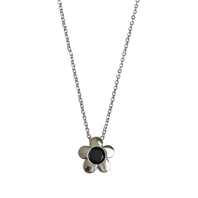#ad Black Flower Pendant Necklace Punk Neck Chain Fashionable for Women Girls $6.65