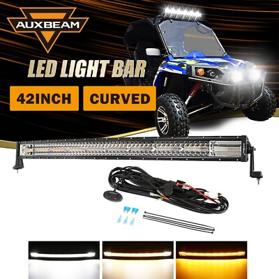 #ad #ad 42quot; Curved LED Light Bar Amber White Strobe Driving Lamp Truck Pickup SUV UTV $139.98