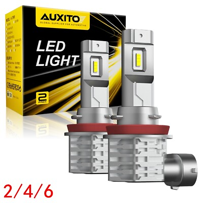 #ad 2 4 6 AUXITO H11 LED Headlight Kit Low Beam Bulbs Foglight Bright Super White $53.19