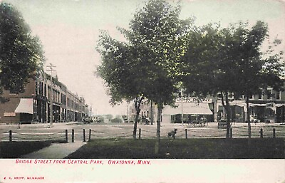 #ad Owatonna Steele County Minnesota John Deviny Clothing Street View 1907 Postcard $15.00