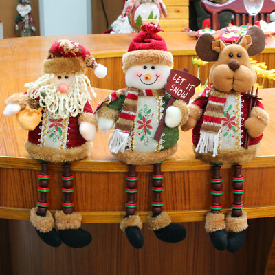 #ad Christmas Santa Snowman Elk Christmas Ornament Home Party Window Decoration Gift $20.88