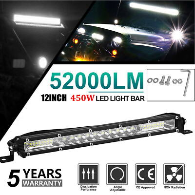 12quot; inch 450W LED Work Light Bar Combo Spot Flood Driving Off Road SUV Boat ATV $16.59