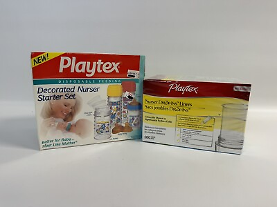 #ad #ad NEW Playtex Drop Ins Decorated Nurser Starter Set Bottles amp; Extra Liners Vintage $199.99