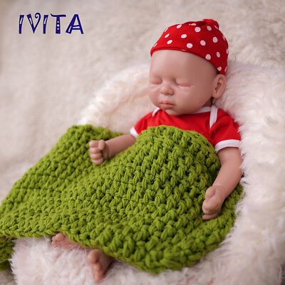 #ad IVITA 15#x27;#x27; Eyes Closed Full Silicone Reborn Baby Girl Realistic Infant Doll $129.00