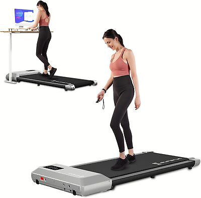 #ad Newest Smart Walking Pad Treadmill Under Desk Treadmill for Home Office Silver $176.69