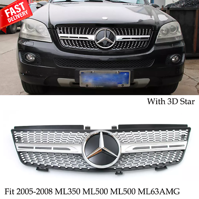 #ad NEW Grill Grille 3D Star For Mercedes W164 2005 2008 ML350 ML500 ML550 ML63AMG $77.00