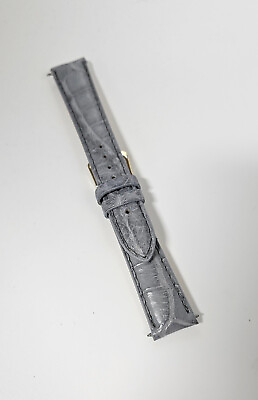 #ad 19mm Grey Matte Finish Genuine Alligator Watch Strap MADE IN THE USA 6487 19 $34.95
