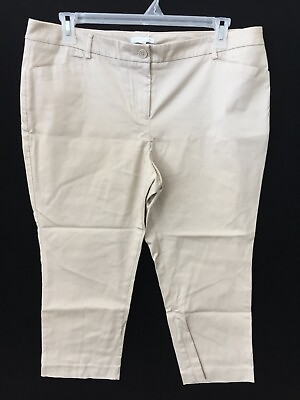 #ad NY amp; Co tan capris pants size 18 cotton spandex blend 37 x 22 $14.99