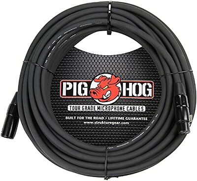 #ad Pig Hog PHM50 High Performance 8mm XLR Microphone Cable Black 50 Feet $38.36