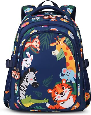 #ad Kids Backpack for Boys Elementary Kindergarten Cute Lightweight zoo Blue $47.24