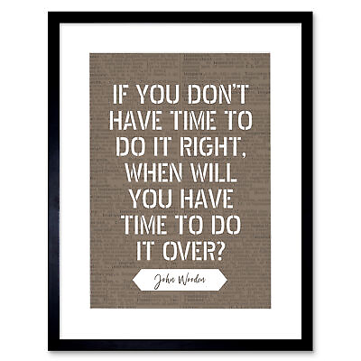 #ad Quote John Wooden Do It Right Basketball Coach Framed Wall Art Print 12X16 In $34.99