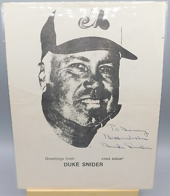 #ad DUKE SNIDER Signed Inscribed Authentic Autograph 8.5x11 8x10 Expos $22.00