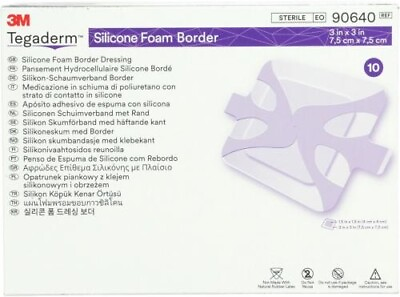 #ad 3M Tegaderm 3 x 3quot; Silicone Foam Border Dressing Box of 10 90640 $19.99