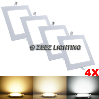 #ad 4X 25W 11quot; Square Warm White LED Dimmable Recessed Ceiling Panel Down Light Lamp $75.67