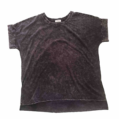 #ad Zenana Womens Oversized T Shirt Mineral Wash Round Neck Short Sleeve 2X $10.00