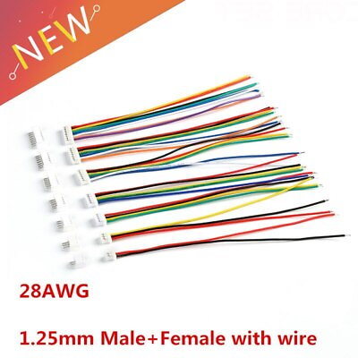 #ad 10set Wire Cable Connector Pitch 1.25mm 2 3 4 5 6 7 8 10 Pin Male Female Plug $4.21