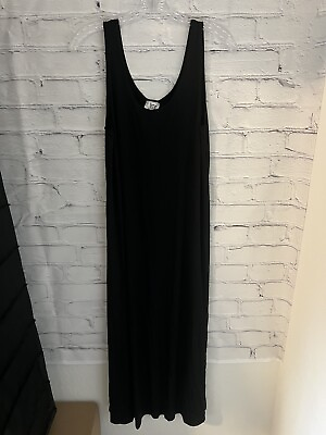 #ad Jostar Solid Black Slip Tank Dress NWT Nylon Spandex Women#x27;s M Retail $32.50 $16.00