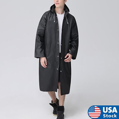 #ad Packable Long Hooded Rain Jacket Waterproof Quick drying Raincoat Poncho $10.89